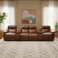 Boston 4-Seater Power Reclining Modular Sofa w/Cup Holder,Wireless Charger & Headrest Adjsutment