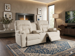 Spectator Power Reclining Loveseat w/Console