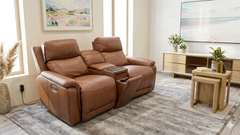 Boston Power Reclining Loveseat w/Cup Holder,Wireless Charger & Headrest Adjustment
