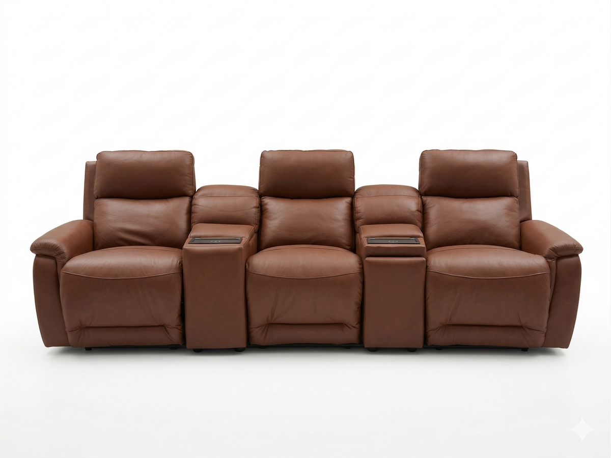 Boston Power Reclining Modular 3 seater Sofa w/Cup Holder,Wireless Charger & Headrest Adjustment